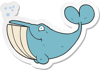 Fototapeta premium sticker of a cartoon whale