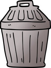 cartoon doodle waste bin