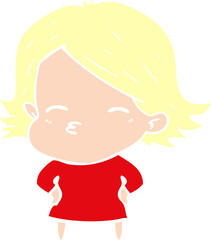 flat color style cartoon woman