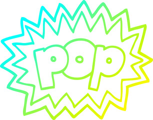 cold gradient line drawing cartoon pop symbol