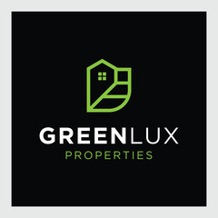 Green House Logo Template Design Vector Illustration