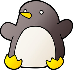 cartoon doodle dancing penguin