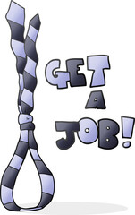 cartoon get a job tie noose symbol