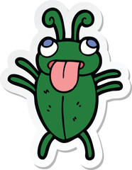sticker of a funny cartoon bug