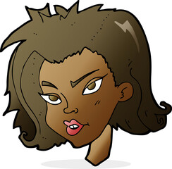 cartoon female face