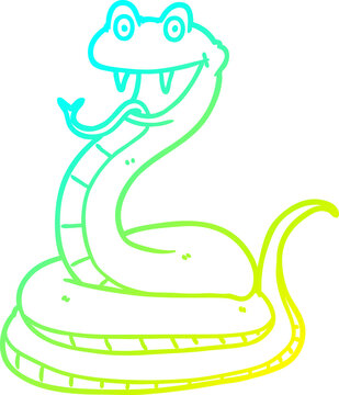 recommend clip art: cold gradient line drawing cartoon happy snake