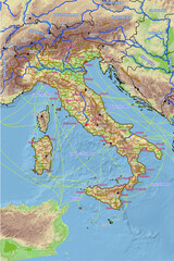 Geographische physische Karte von Italien
