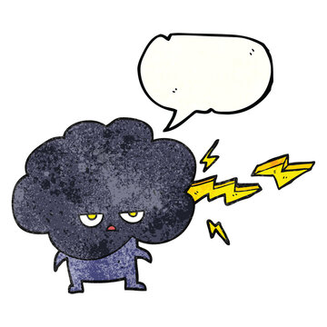 recommend clip art: texture speech bubble cartoon raincloud character shooting lightning