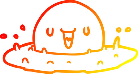 warm gradient line drawing happy egg