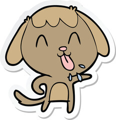 sticker of a cute cartoon dog