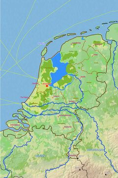 Geographische physische Karte von Niederlande