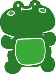funny cartoon doodle frog