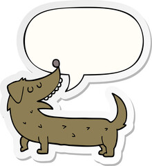 cartoon dog and speech bubble sticker
