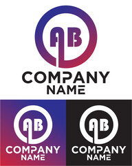 A B lettering with square design vector template