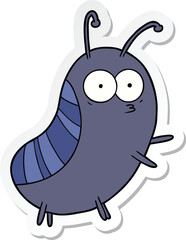 sticker of a funny cartoon beetle