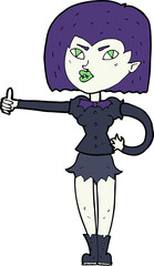 cartoon vampire girl giving thumbs up