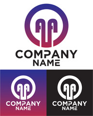 A A lettering with square design vector template