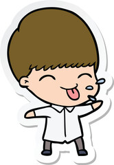 sticker of a funny cartoon boy