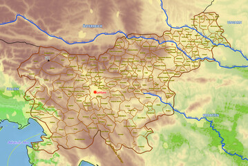 Geographische physische Karte von Slowenien