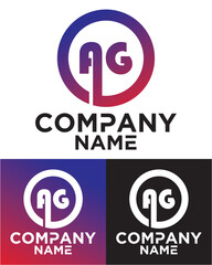 A G lettering with square design vector template