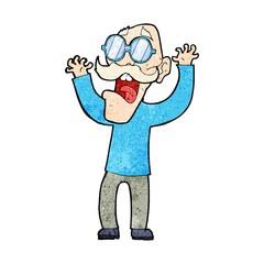 cartoon old man in glasses