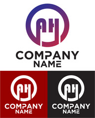 A H lettering with square design vector template