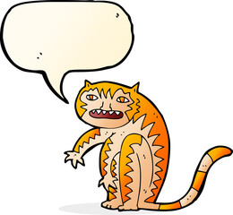 cartoon tiger with speech bubble