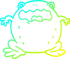 cold gradient line drawing cartoon toad