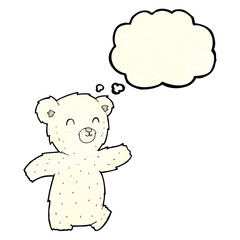 cute cartoon polar bear with thought bubble