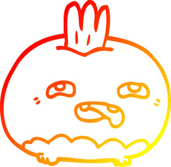 warm gradient line drawing cartoon happy root vegetable