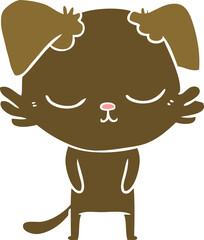 cute flat color style cartoon dog