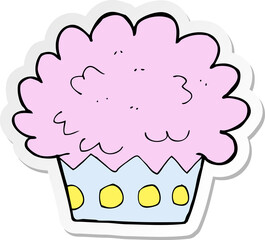 sticker of a cartoon cup cake