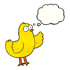 thought bubble textured cartoon bird