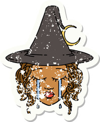 crying human witch character illustration