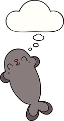 cartoon seal and thought bubble