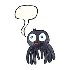 speech bubble textured cartoon spider