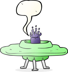 speech bubble cartoon flying saucer