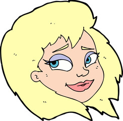 cartoon happy female face