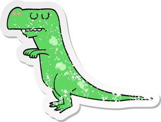 Naklejka premium distressed sticker of a cartoon dinosaur