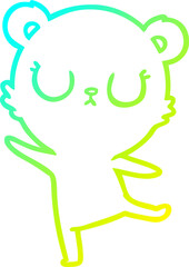 cold gradient line drawing peaceful cartoon polar bear