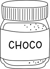 Choco Chocolate Sweet Spread Bottle Line Illustration