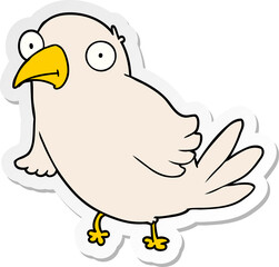 distressed sticker of a cartoon bird