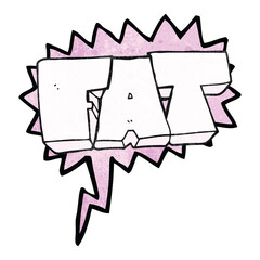 speech bubble textured cartoon FAT symbol