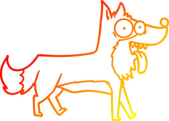 warm gradient line drawing cartoon happy dog