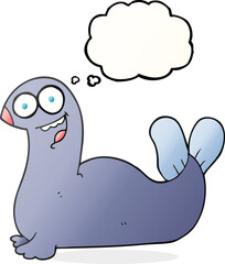 thought bubble cartoon seal