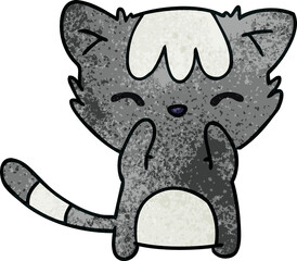 textured cartoon of cute kawaii cat