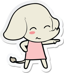 sticker of a cute cartoon elephant