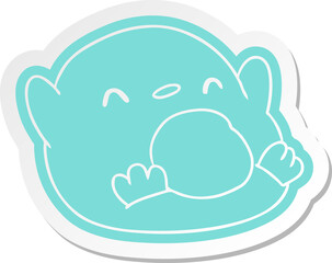cartoon sticker kawaii of a cute penguin
