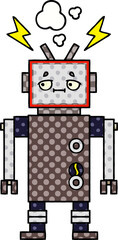 comic book style cartoon robot