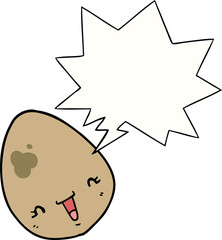 cartoon egg and speech bubble